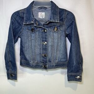 The Children's‎ Place 1989 Girls Size 5/6 Blue Snap Up Jean Denim Jacket